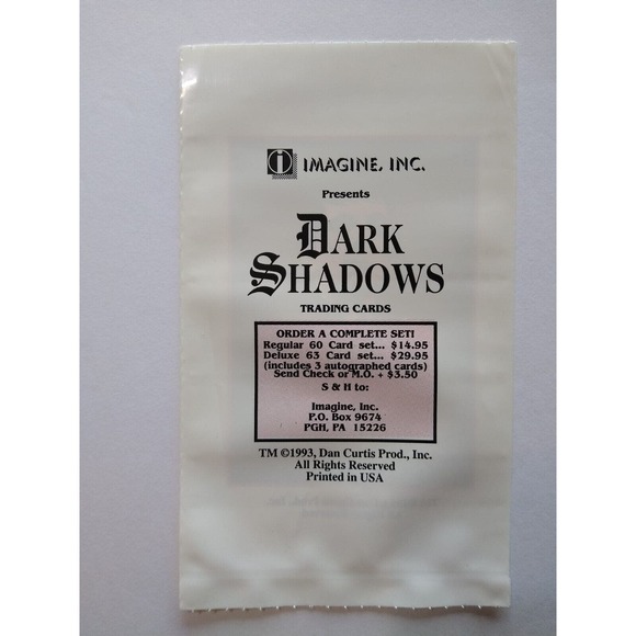 Dark Shadows Trading Cards Plastic Bag 1993 Barnabas Collins Dracula Vampire - Picture 5 of 5